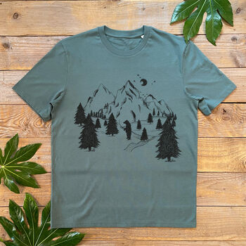 Adventure Bear Men's Organic T Shirt, 2 of 7