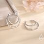 Single Piercing Double Large Hoop Earrings In Sterling Silver, thumbnail 3 of 10