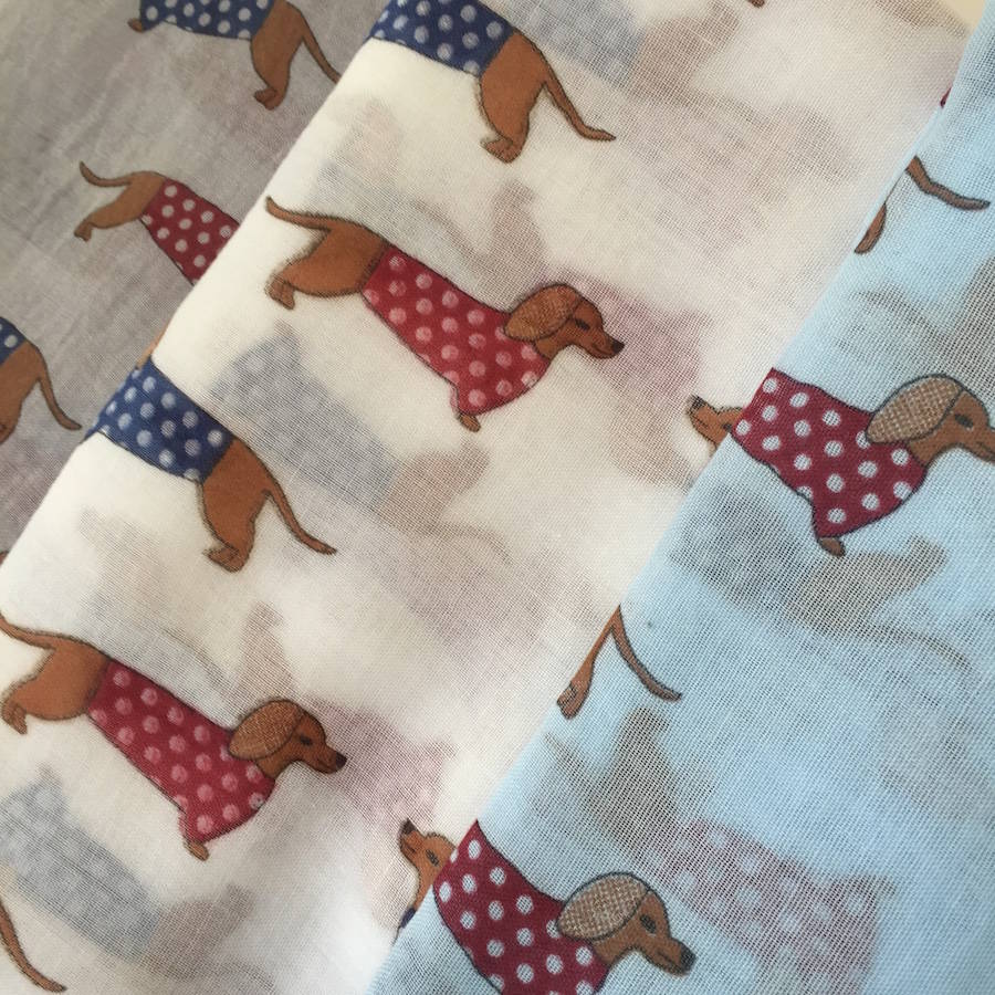 sausage dog scarf by french grey interiors | notonthehighstreet.com