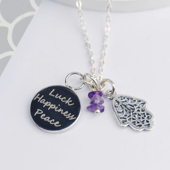 Personalised Birthstone Sentiment Necklace, 3 of 12