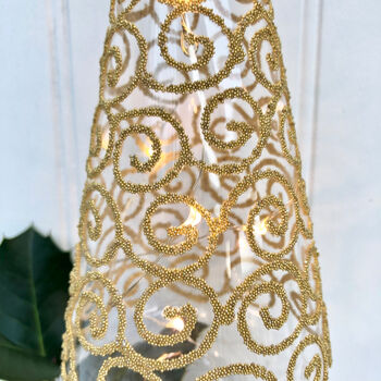 Light Up Gold Glass Tree Decoration, 2 of 3