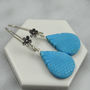 Carved Turquoise Earrings In Oxidised Silver, thumbnail 2 of 4