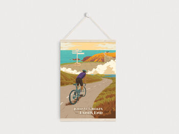 John O'groats To Lands End Cycling Travel Poster Print, 6 of 8