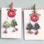 Christmas Colour Tree Painted Earrings With Stand, thumbnail 1 of 11