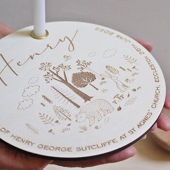 Personalised Christening Plate And Candle Keepsake, 7 of 7