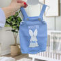 Pale Blue Luxury Knitted Bunny Dungarees, thumbnail 1 of 4