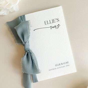 Luxury 'Her Vows' Wedding Vows Card, Modern Script, Personalised, 4 of 10