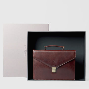 Small Italian Leather Briefcase. 'The Lorenzo', 11 of 12