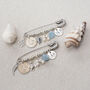 Beach Theme Wedding Bridal Charm Gift | Something Old, New, Borrowed, Blue | Aquamarine Stones | Engraved Wedding Gift For Bride To Be, thumbnail 1 of 9