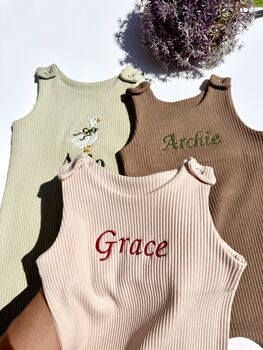 Safari Personalised Baby Dungarees Romper | Personalized Gift, 3 of 11