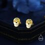 Sterling Silver Enamel Sugar Skull Stud Earrings, thumbnail 6 of 12