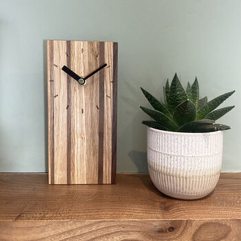 Striped Wood Clock For Wall Or Free Standing, 4 of 7