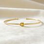 Citrine November Birthstone Gold Plated Bangle, thumbnail 1 of 5