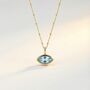Siren’s Teardrop Sky Blue Topaz Necklace Gold Or Silver, thumbnail 1 of 5