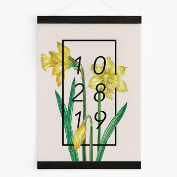 Personalised Daffodil Botanical Flower Print, 4 of 7