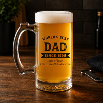 Personalised Best Dad Beer Glass, 2 of 2