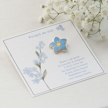 Forget Me Not Flower Pin Badge | Sympathy Gift, Bereavement Keepsake, In Memory Gift, 2 of 11