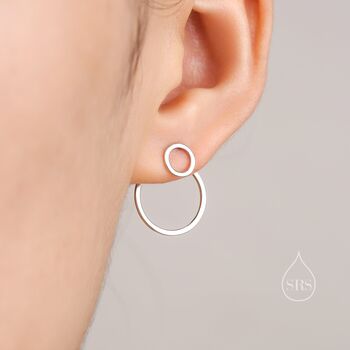 Sterling Silver Double Circle Ear Jacket, 6 of 11