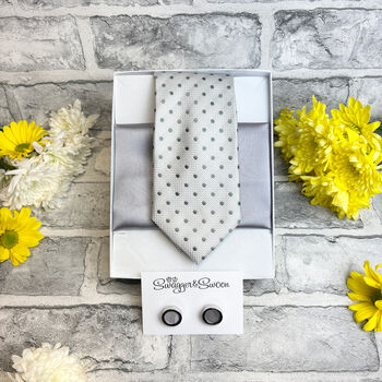 Grey Spot Tie Set, 5 of 6