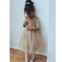 Champagne Gold Sparkly Long Sleeve Velvet Tutu Dress, thumbnail 8 of 11