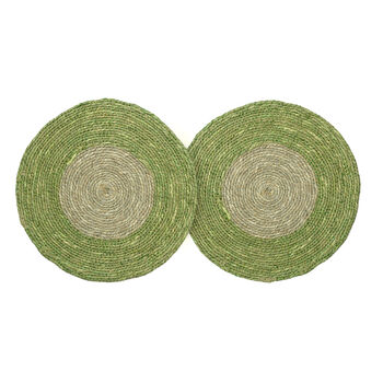 Seagrass Placemats Set Of Two Dark Green/Grey, 2 of 5