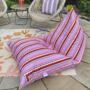 Outdoor Beanbag In Sparrow And Plumb Pick'n'mix Stripe, thumbnail 2 of 5