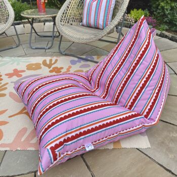 Outdoor Beanbag In Sparrow And Plumb Pick'n'mix Stripe, 2 of 5