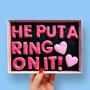 He Put A Ring On It! Letterbox Message Cookies Hot Pink, thumbnail 1 of 1