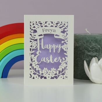 Personalised Papercut Happy Easter Card, 7 of 8