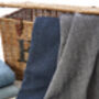 Navy Blue Chunky Wool Blanket, thumbnail 2 of 3