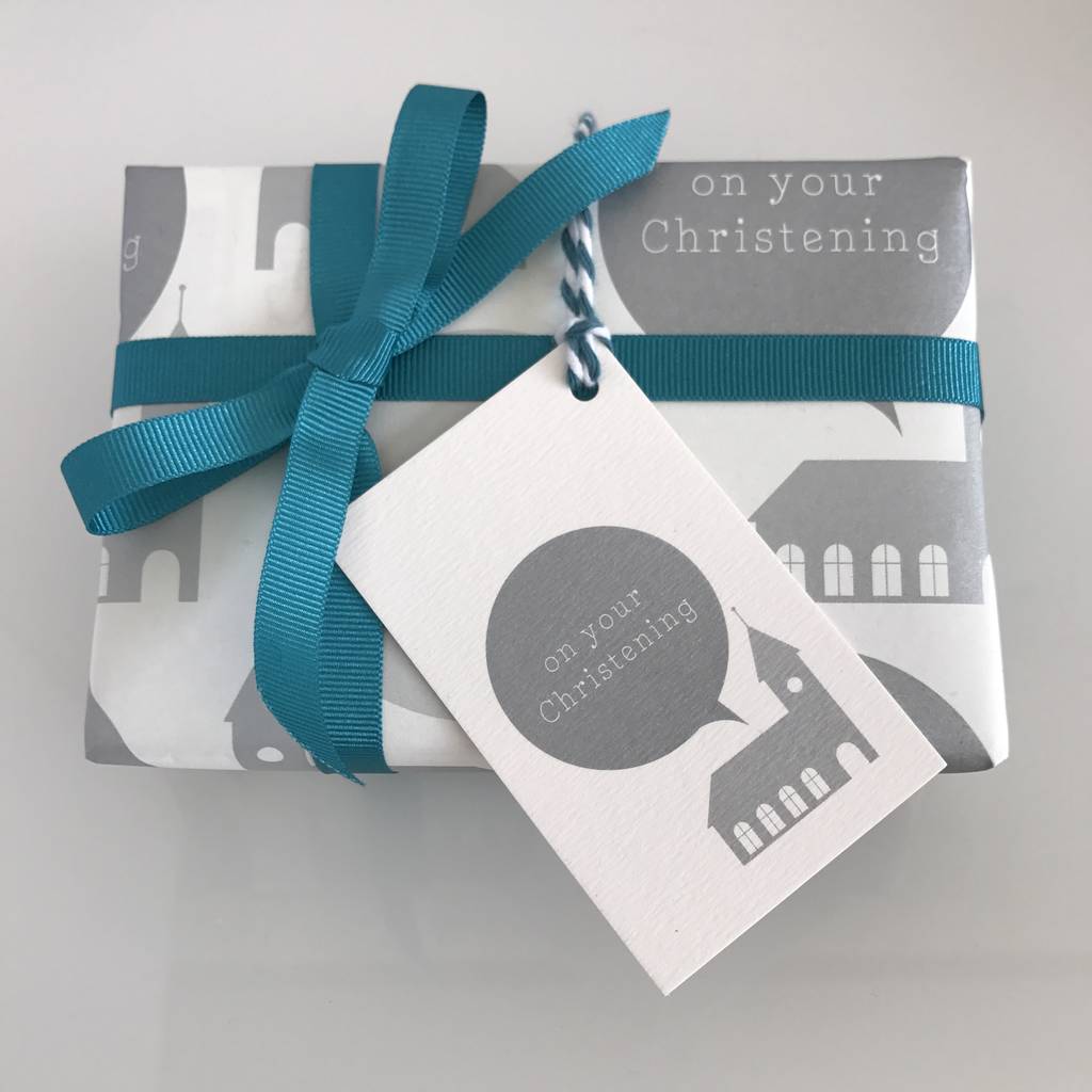 Christening Gift Bag With Free Tissue Paper Or Christening Paper & Tag Free Bow