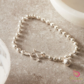 Silver Musical Charm Faceted Ball Layering Bracelet, 10 of 12