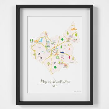 Map Of Leicestershire Art Print, 2 of 5