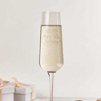 Personalised 50th Birthday Champagne Flute, 3 of 7