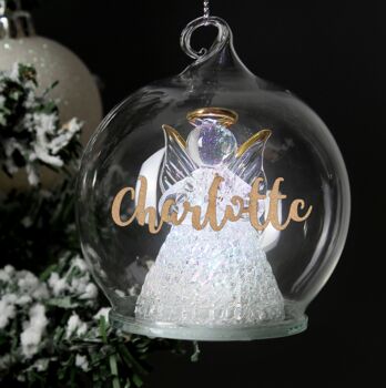 Personalised Christmas LED Angel Bauble, 2 of 4