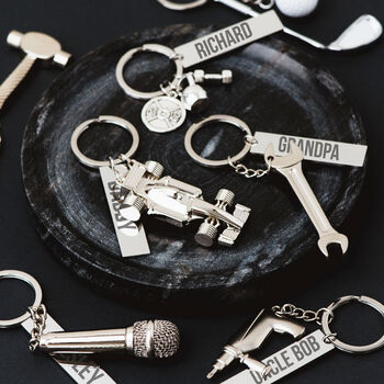 Personalised Charm Engraved Keyring Gift, 2 of 8