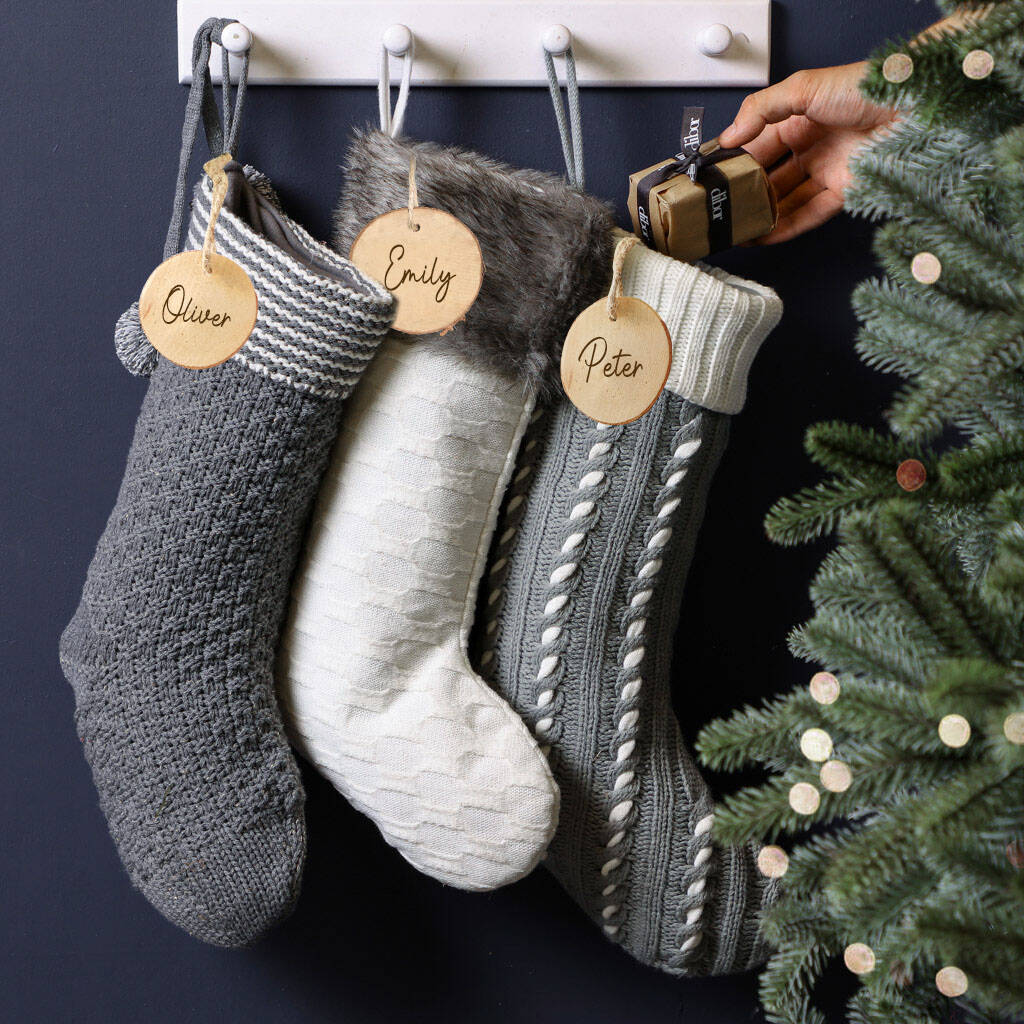 Personalised Knitted Scandi Christmas Stockings By Dibor ...