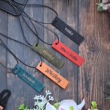 Leather Engraved Leather Decanter Label, 5 of 6