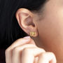 Gold Plated Outline Butterfly Earrings, thumbnail 1 of 7
