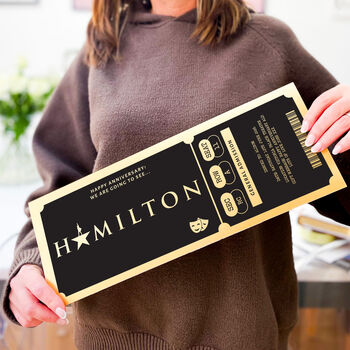 Personalised Novelty Size Gold Theatre Ticket, 5 of 10