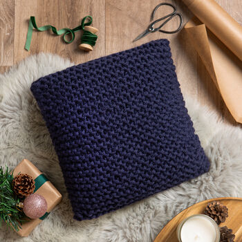 Garter Stitch Cushion Cover Beginner Knitting Kit, 2 of 7