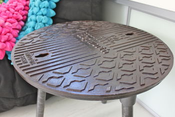 Jeremy Reclaimed Manhole Cover Side Table, 3 of 4