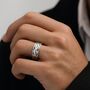 Personalised Men’s Sterling Silver Twisted Braid Spinner Ring – 8mm, thumbnail 1 of 10