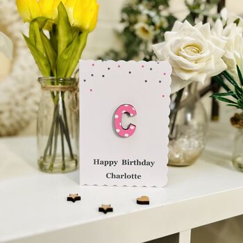 Personalised Alphabet Letter Any Age Birthday Card, 2 of 3