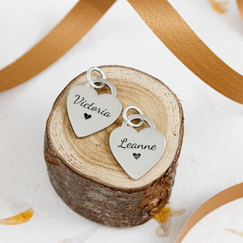 Heart Tag Personalised Silver Charm, 2 of 10