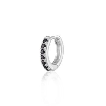 Black Stone Single Cartilage Hoop Earring, 7mm, 3 of 7