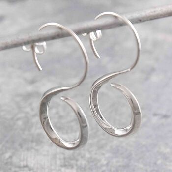 Infinity Sterling Silver Hoop Earrings, 3 of 6