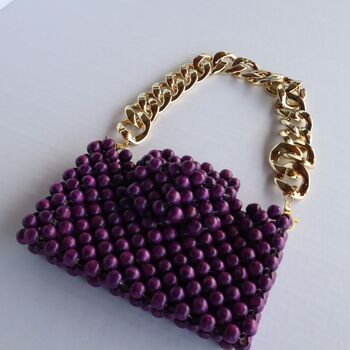 Beaded Purse With Chain Link Strap, 10 of 12