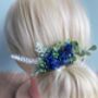 Navy Blue Flower Hair Comb, thumbnail 3 of 5