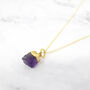 Raw Amethyst Gold Plated February Birthstone Necklace, thumbnail 1 of 5
